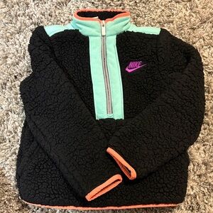 Nike Black and Mint Fleece Jacket
